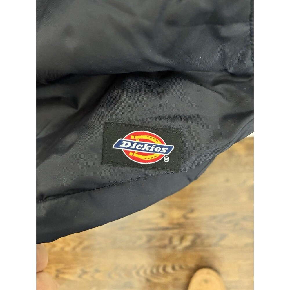 Dickies Men's Black Snap-Front Lined Jacket XL Stand-Up Collar Logo - Picture 4 of 4